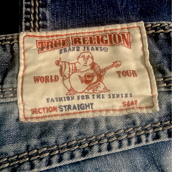 SOLD!Men’s distressed straight Mega T size 32x34 Flawless Cond! In“MED CAMSHAFT” - Picture 3 of 7